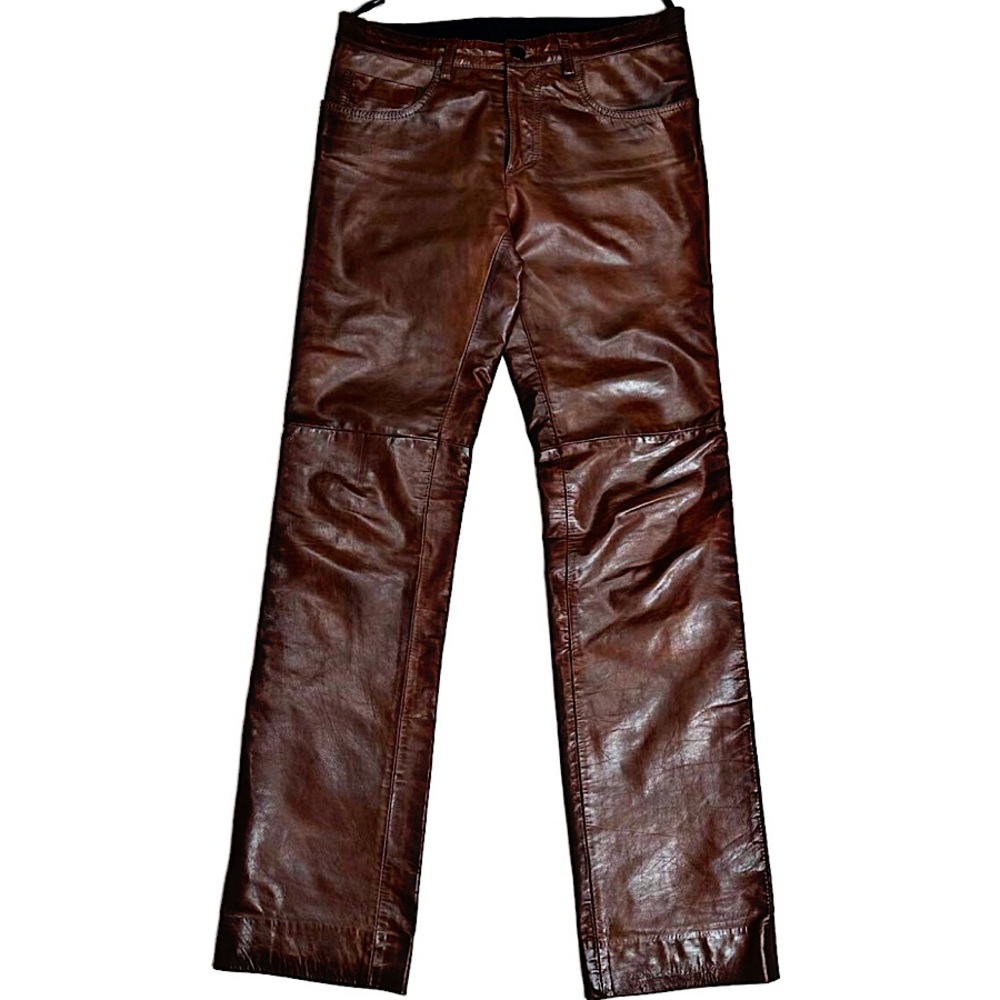 Authentic Prada 99 AW Archive Raf Simons Brown Lambskin Pants